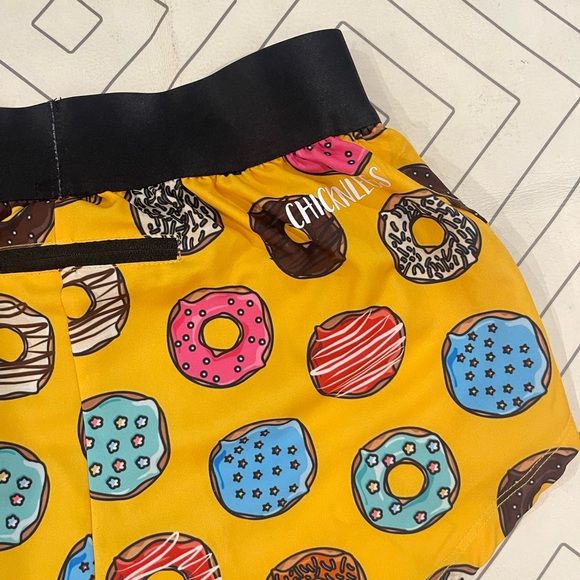 Chicknlegs Yellow Donut Running Shorts - Picture 9 of 11